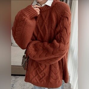 Oversized cable knit sweater